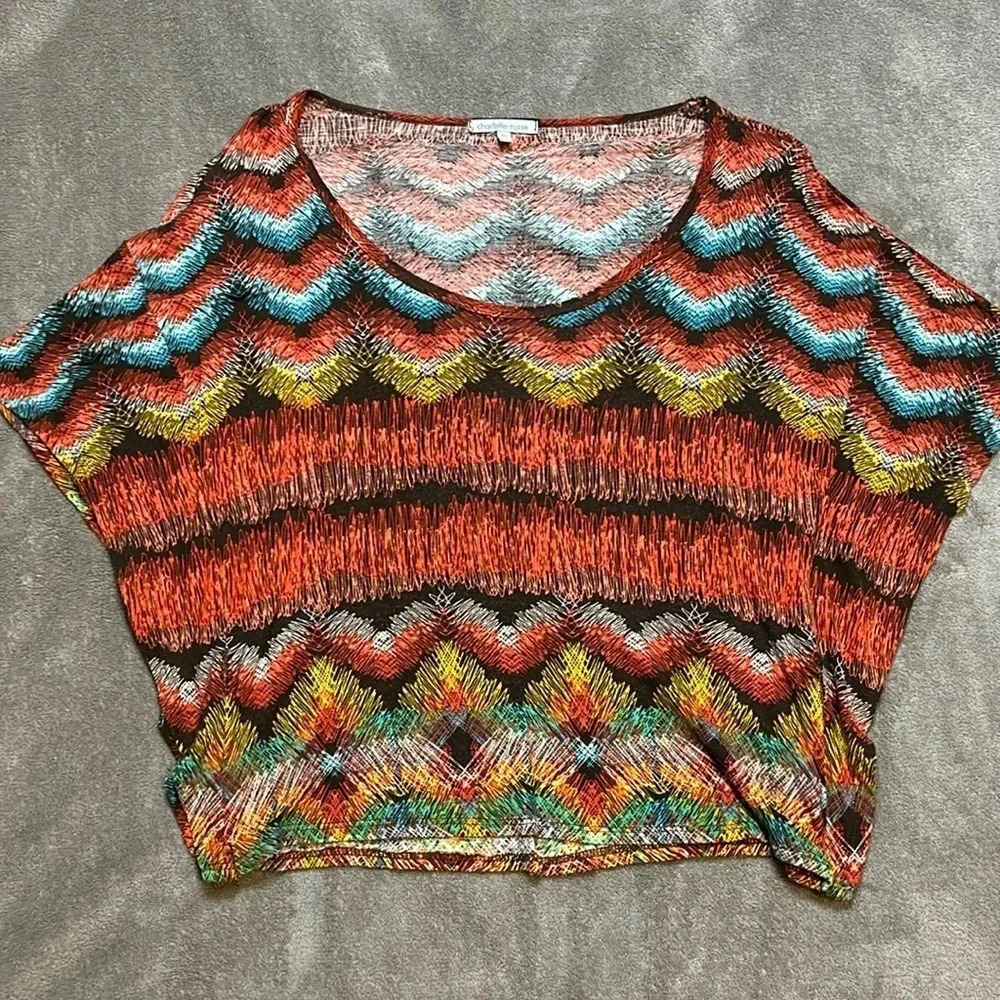 Charlotte Russe Tribal Print Blouse | Colorful Blouse | Rainbow | Tribal Print